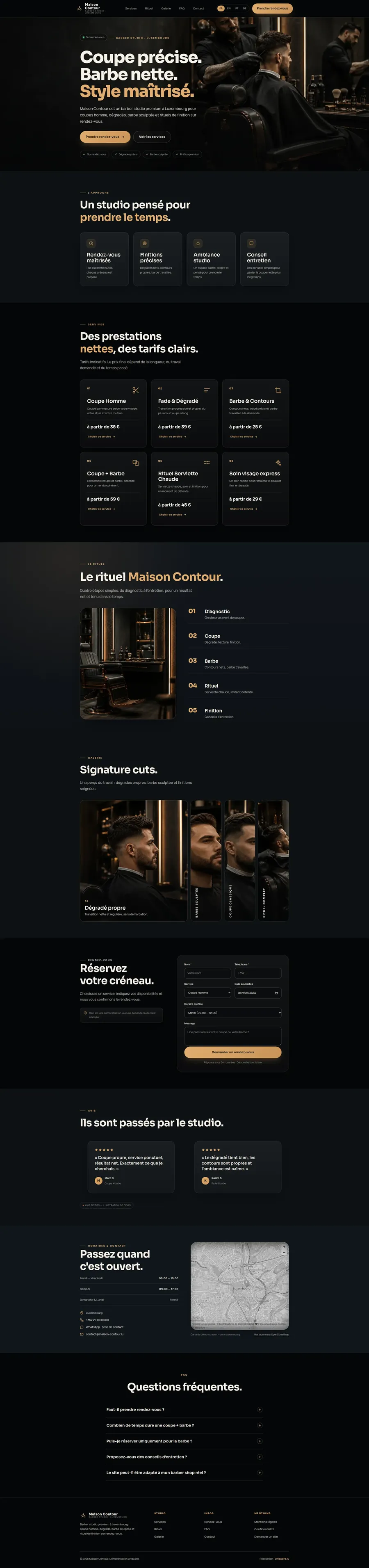 Aperçu du projet Barber studio premium
