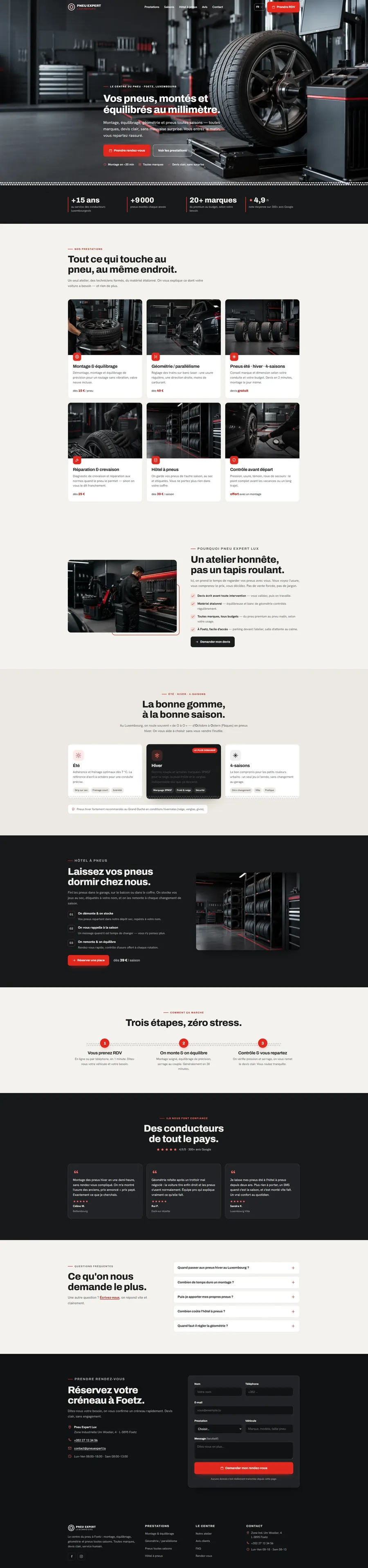 Aperçu du site Pneu Expert, centre du pneu